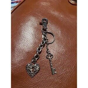 Heart Lock Charmed  Stainless Steel  Keychain Heart And A Key